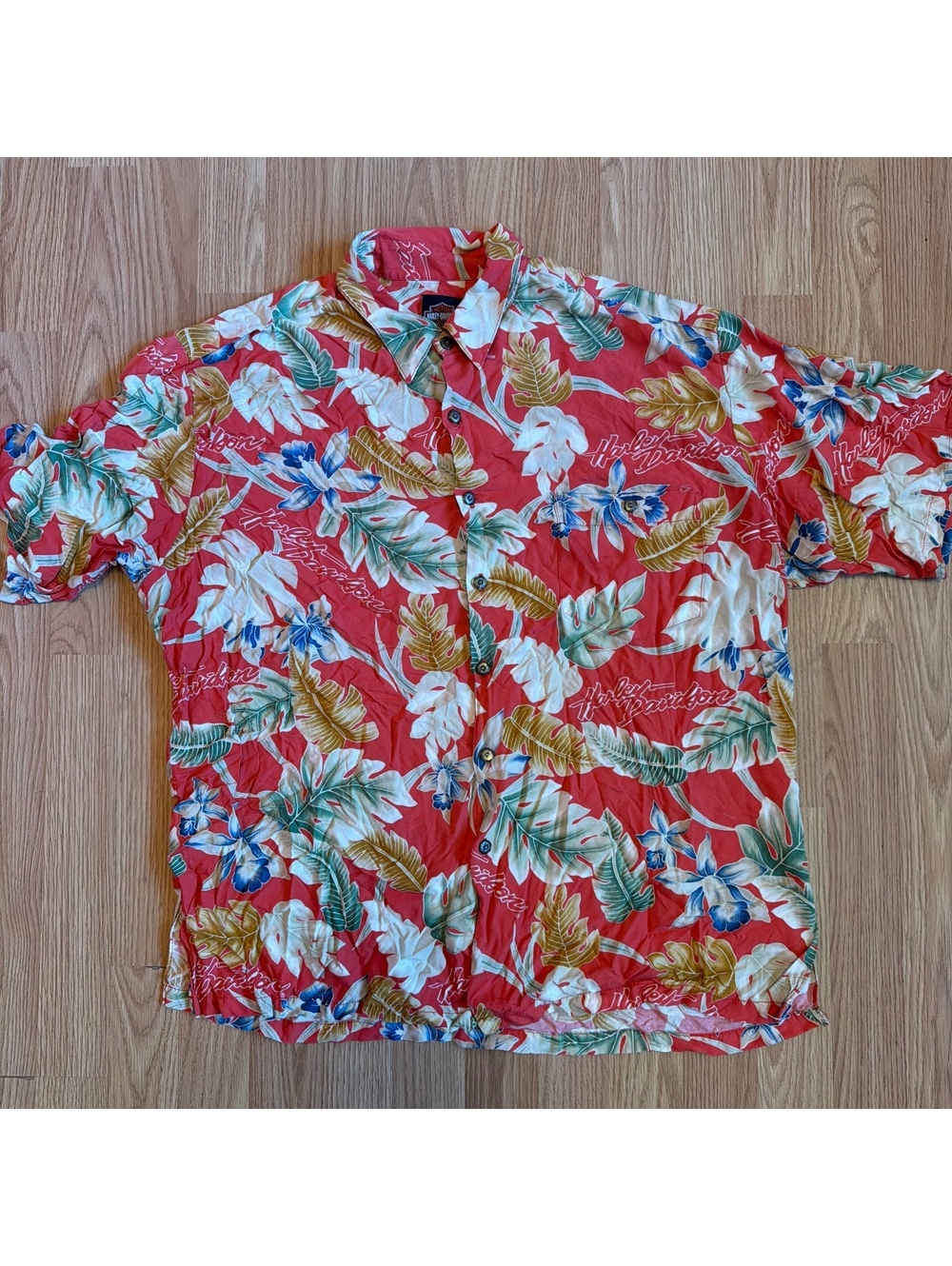 Hawaiian Harley Davidson Shirt Beach Vacation Size XL